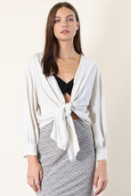 Load image into Gallery viewer, Mia Linen Front Tie Cardigan