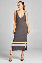 Load image into Gallery viewer, Around The Way Color Block Midi Dress