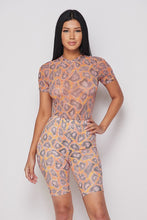Load image into Gallery viewer, Kayla Mesh Bodysuit Biker Shorts Set