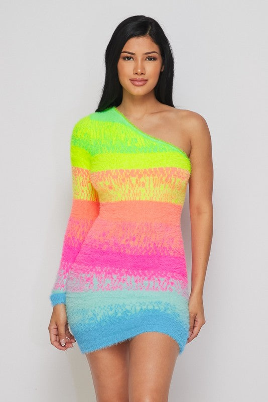 Rainbow Plush Dress