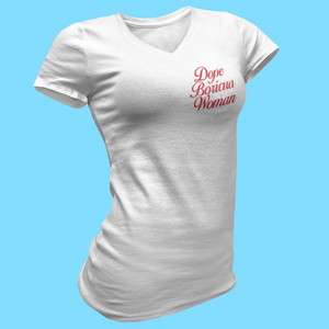 Dope Boricua Woman V-Neck Shirt