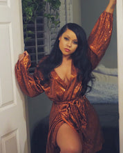 Load image into Gallery viewer, Bronze Goddess Sequin Robe Dress